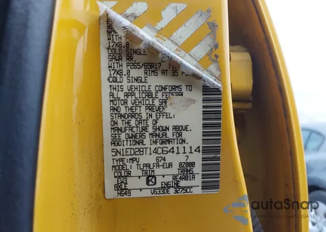 2004 Nissan Xterra Se z USA, uszkodzony, nr VIN 5N1ED28T14C641114